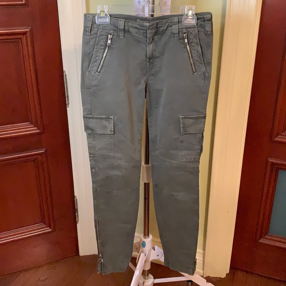 Green cargo style jeans